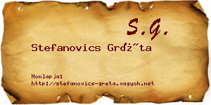 Stefanovics Gréta névjegykártya